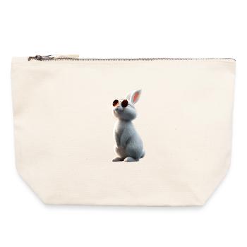 Mountain Rabbit Arctic Hare Albino Rabbit White Rabbit - Canvas Zip Pouch 22 x 23 cm - nature - Front
