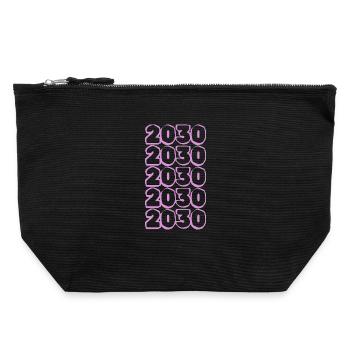 Purple 2030 - Canvas Zip Pouch 22 x 23 cm - black - Front