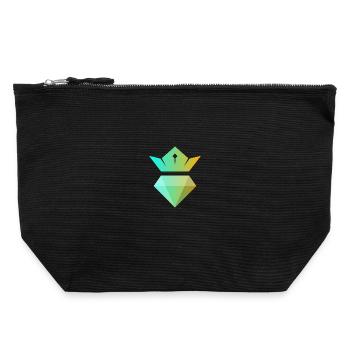 Gradient crown over diamond - Canvas Zip Pouch 22 x 23 cm - black - Front