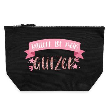 Ballett tanzen Glitzer Ballerina Tänzerin Geschenk - Canvas Reißverschluss-Täschchen (22 x 23 cm) - Schwarz - Vorne
