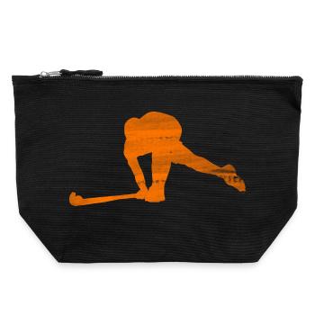 Hockey Niederlande Holland - Canvas Reißverschluss-Täschchen (22 x 23 cm) - Schwarz - Vorne