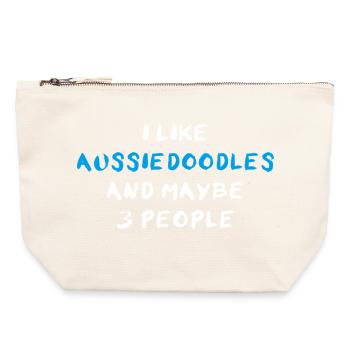 Aussiedoodle Aussie-Poo Aussiepoo - Canvas Reißverschluss-Täschchen (22 x 23 cm) - Naturweiß - Vorne
