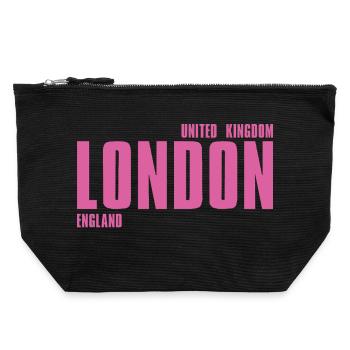 Londres – Angleterre Lyric Design - Pochette zippée en toile 22 x 23 cm - noir - Devant