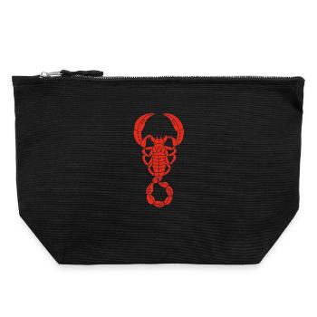Scorpion rouge - Pochette zippée en toile 22 x 23 cm - noir - Devant