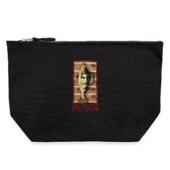and Record Perch - Fishing - Canvas Zip Pouch 22 x 23 cm - black - Front