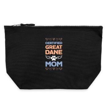 Certified Great Dane Mama - Canvas Zip Pouch 22 x 23 cm - black - Front