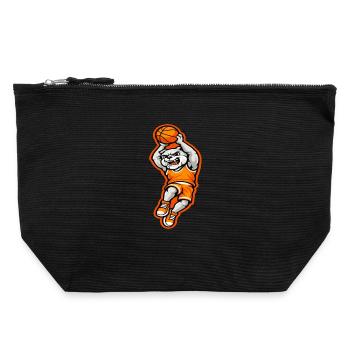 Bulldog Basketball Dunk Maskottchen Power - Canvas Reißverschluss-Täschchen (22 x 23 cm) - Schwarz - Vorne