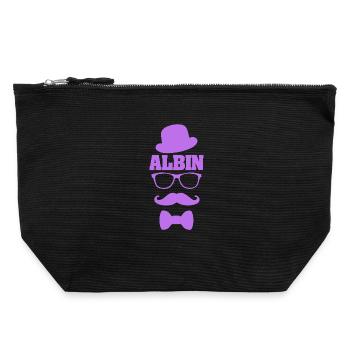 Gift for Albin - Canvas Zip Pouch 22 x 23 cm - black - Front