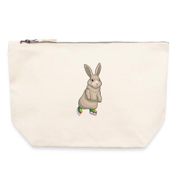 Hase Eislaufen Schlittschuhe - Canvas Reißverschluss-Täschchen (22 x 23 cm) - Naturweiß - Vorne