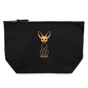 fennec - Pochette zippée en toile 22 x 23 cm - noir - Devant