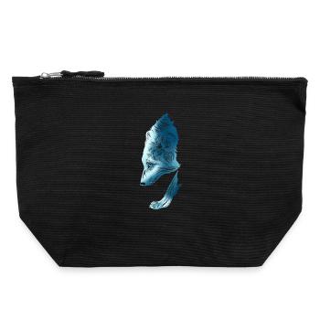 Loup - Pochette zippée en toile 22 x 23 cm - noir - Devant
