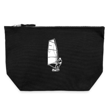 Windsurfer - Canvas Reißverschluss-Täschchen (22 x 23 cm) - Schwarz - Vorne