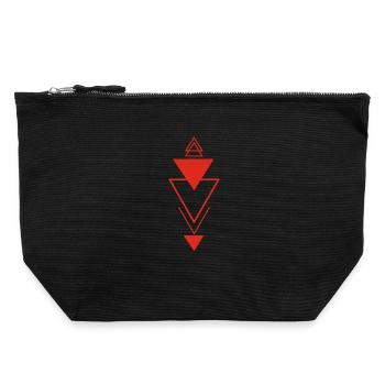 Symbole triangulaire (rouge) - Pochette zippée en toile 22 x 23 cm - noir - Devant