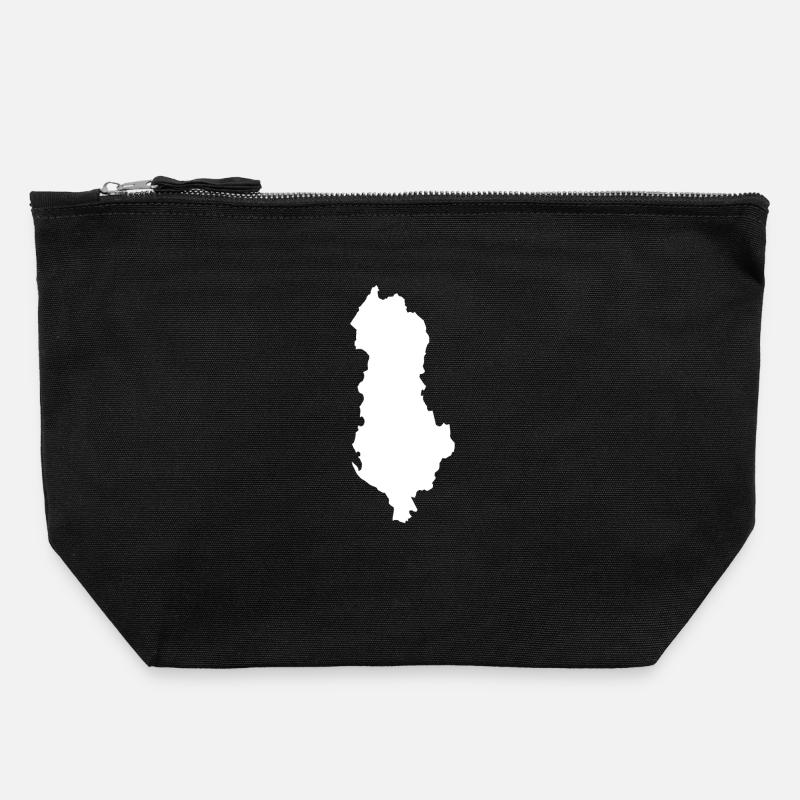 Argentina Map Silhouette Tee - Canvas Zip Pouch 22 x 23 cm - black
