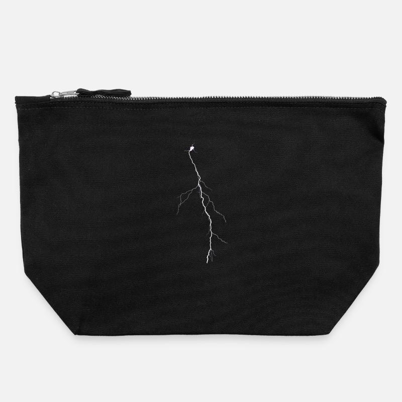 Lightning 2 - Canvas Zip Pouch 22 x 23 cm - black