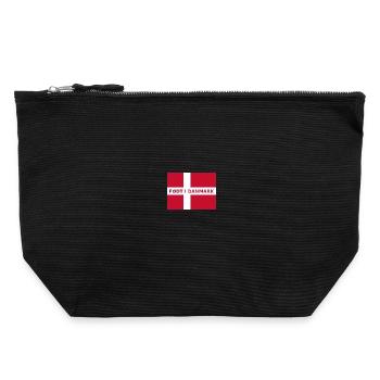 Danish Flag – Born in Denmark - Canvas Zip Pouch 22 x 23 cm - black - Front