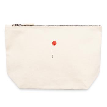 Fröhlicher Ballon Smile - Canvas Reißverschluss-Täschchen (22 x 23 cm) - Naturweiß - Vorne