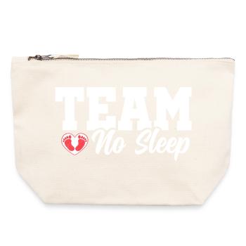 Team No Sleep - Canvas Reißverschluss-Täschchen (22 x 23 cm) - Naturweiß - Vorne