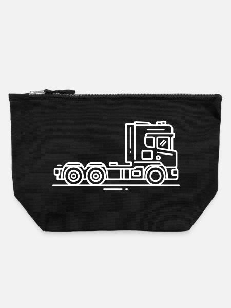 Laster Lkw Fahrzeug - Canvas Reißverschluss-Täschchen (22 x 23 cm) - Schwarz