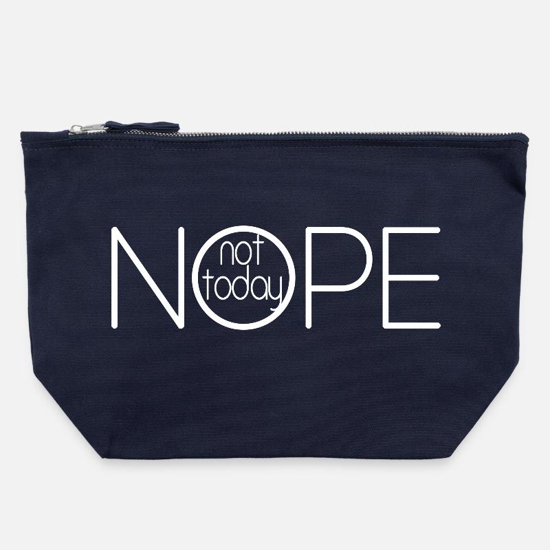 NOPE NOT TODAY V2 - Canvas Zip Pouch 22 x 23 cm - navy