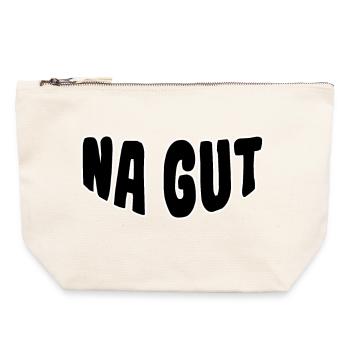 Très bien : écriture en gros contour - Pochette zippée en toile 22 x 23 cm - blanc naturel - Devant