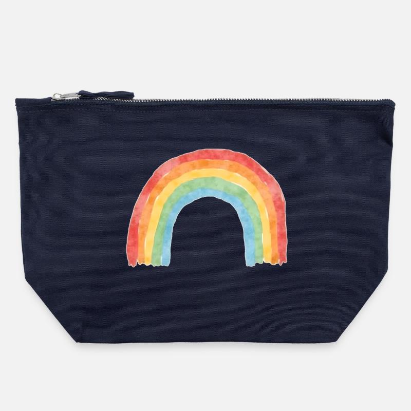 Rainbow - Canvas Zip Pouch 22 x 23 cm - navy