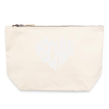 Ischia Heart Shape Typo - Canvas Zip Pouch 22 x 23 cm - nature - Front