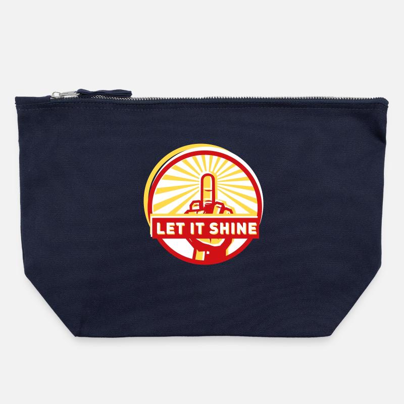 let it shine - Canvas Zip Pouch 22 x 23 cm - navy