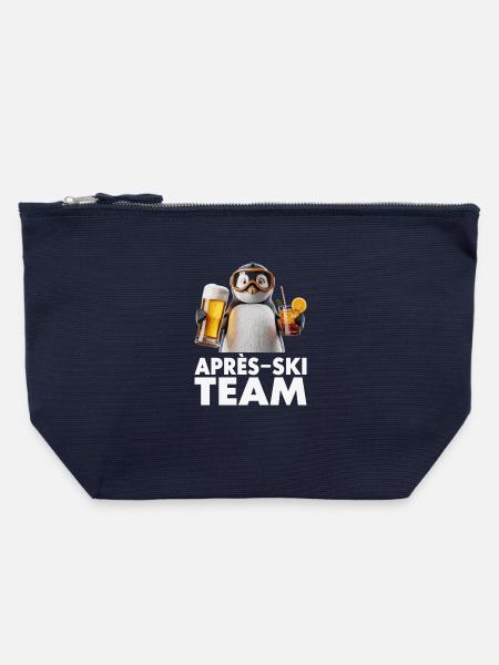 Après-Ski Pinguin Team - Canvas Reißverschluss-Täschchen (22 x 23 cm) - Navy