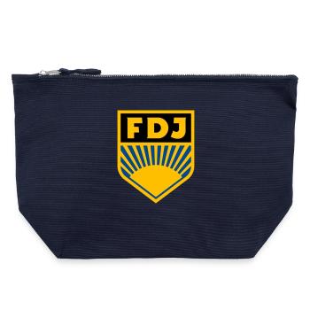 FDJ - Freie Deutsche Jugend Logo (dreifarbig) - Canvas Reißverschluss-Täschchen (22 x 23 cm) - Navy - Vorne