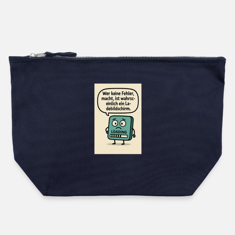 He who makes no mistakes, - Canvas Zip Pouch 22 x 23 cm - navy