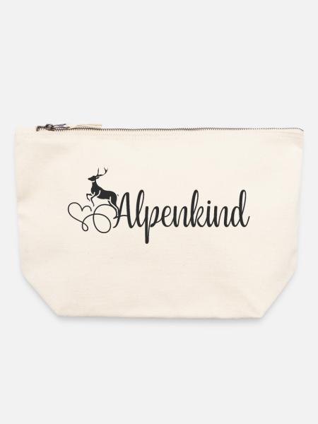 Alpenkind - Canvas Reißverschluss-Täschchen (22 x 23 cm) - Naturweiß