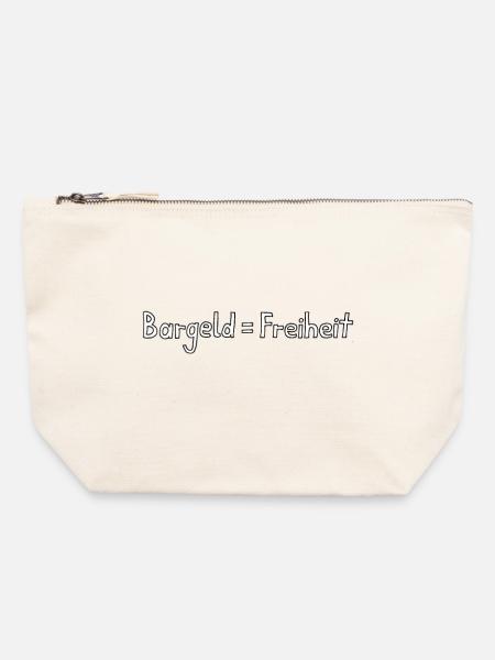 Bargeld = Freiheit - Canvas Reißverschluss-Täschchen (22 x 23 cm) - Naturweiß