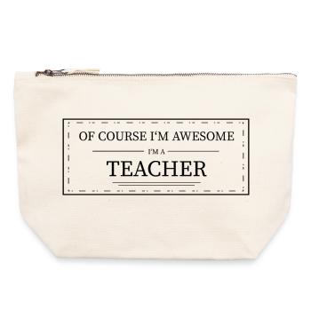 Teacher - Canvas Zip Pouch 22 x 23 cm - nature - Front