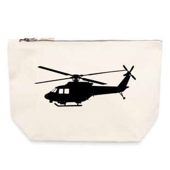Hubschrauber - Canvas Reißverschluss-Täschchen (22 x 23 cm) - Naturweiß - Vorne