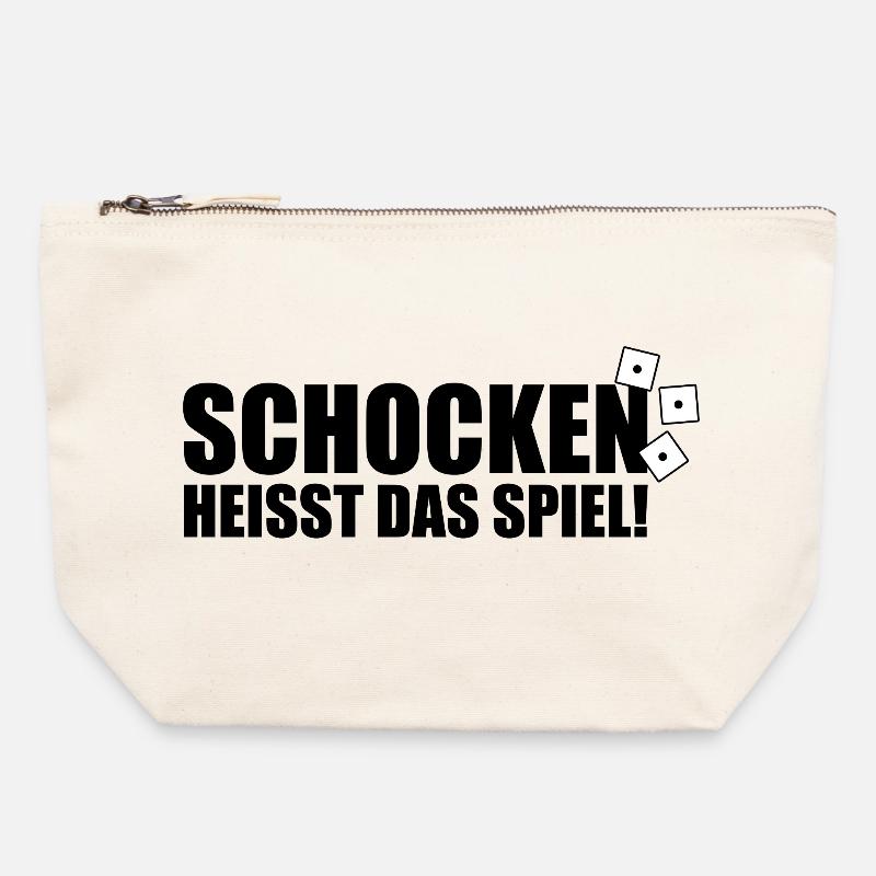 Schocken heißt das Spiel - Canvas Reißverschluss-Täschchen (22 x 23 cm) - Naturweiß