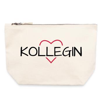 Kollegin Herz Lieblingskollegin Geschenk - Canvas Reißverschluss-Täschchen (22 x 23 cm) - Naturweiß - Vorne