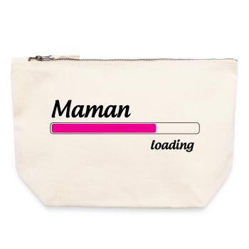 Mama lädt... Bitte warten - Werdende Mutter - Canvas Reißverschluss-Täschchen (22 x 23 cm) - Naturweiß - Vorne