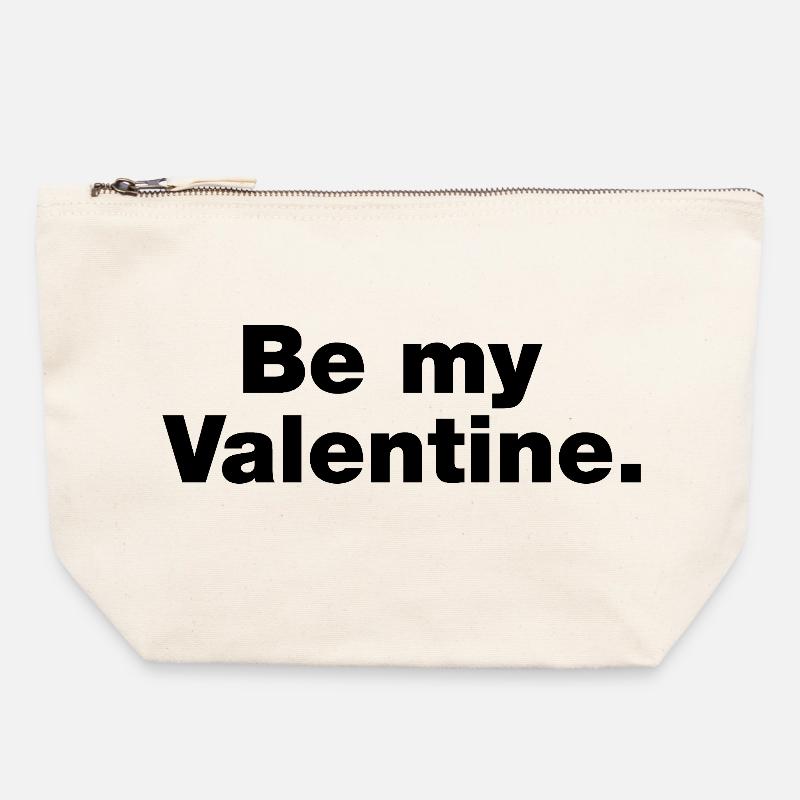 Be my valentine - Canvas Zip Pouch 22 x 23 cm - nature