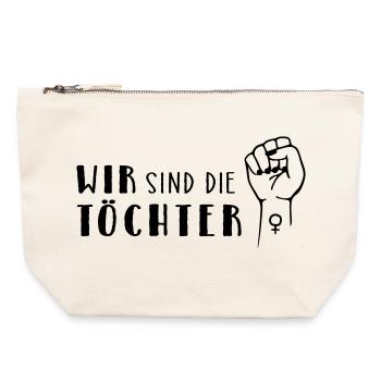 Nous sommes les filles ! - Pochette zippée en toile 22 x 23 cm - blanc naturel - Devant