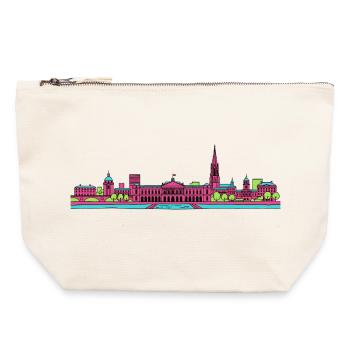 Bordeaux City Skyline Place de la Bourse Art - Canvas Zip Pouch 22 x 23 cm - nature - Front