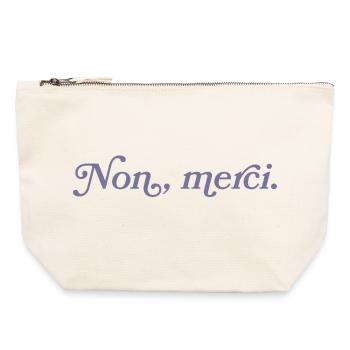 Non, merci – Französischer Minimalismus - Canvas Reißverschluss-Täschchen (22 x 23 cm) - Naturweiß - Vorne