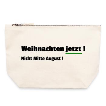 Noël maintenant - Pochette zippée en toile 22 x 23 cm - blanc naturel - Devant