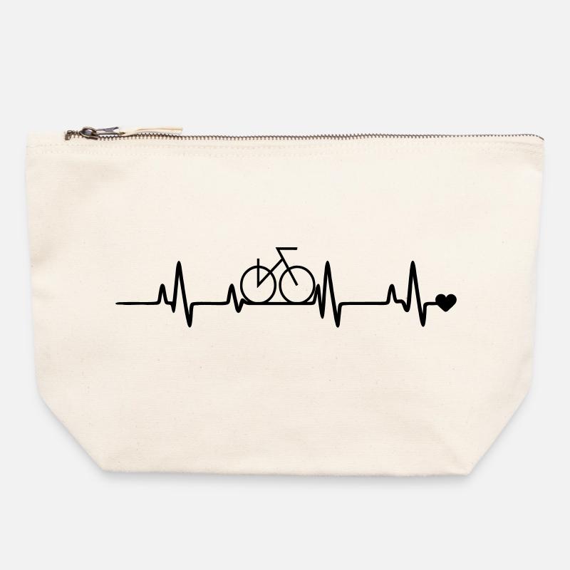 Bicycle Cyclist - Canvas Zip Pouch 22 x 23 cm - nature