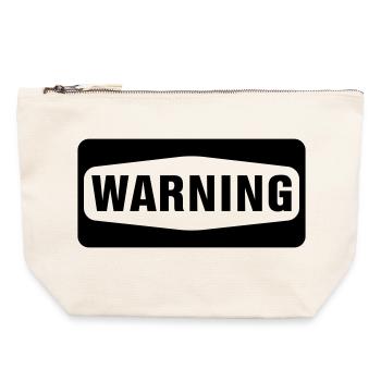 Warning - Canvas Zip Pouch 22 x 23 cm - nature - Front