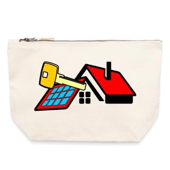 Clé pour la nouvelle clé de couleur or de la peau - Pochette zippée en toile 22 x 23 cm - blanc naturel - Devant