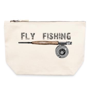 Fly fishing - Canvas Zip Pouch 22 x 23 cm - nature - Front