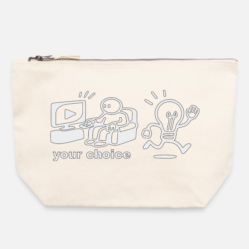 Your Choice - don't block your mind - Canvas Zip Pouch 22 x 23 cm - nature