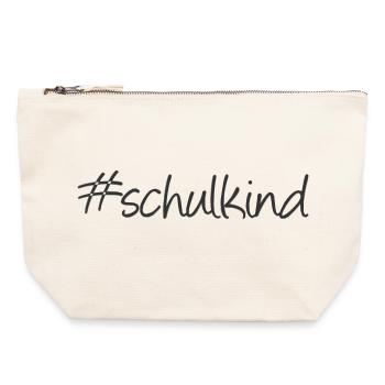 Hashtag Schulkind - Canvas Reißverschluss-Täschchen (22 x 23 cm) - Naturweiß - Vorne