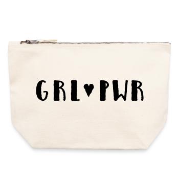 Girl 🖤 Power - Canvas Zip Pouch 22 x 23 cm - nature - Front